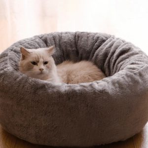 Hundeseng donut i lang plysj, myk og varm