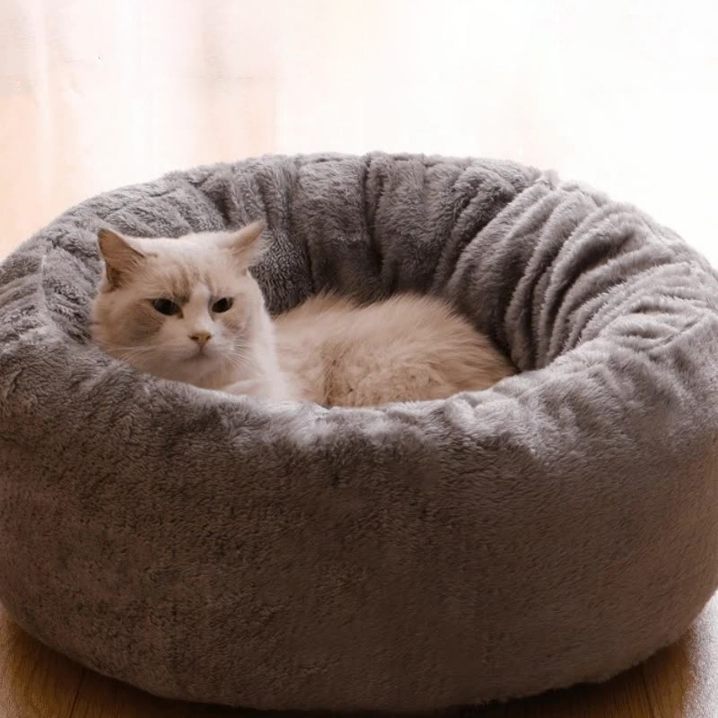 hundeseng donut i lang plysj