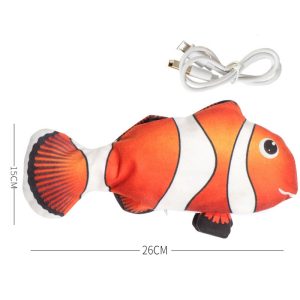 Elektrisk sprellefisk katteleke med USB lading