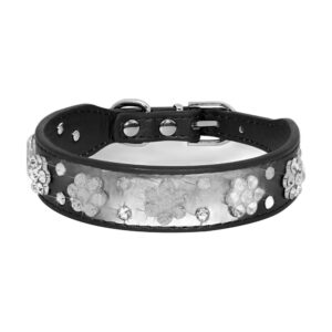 hundehalsbånd med strass og blomster