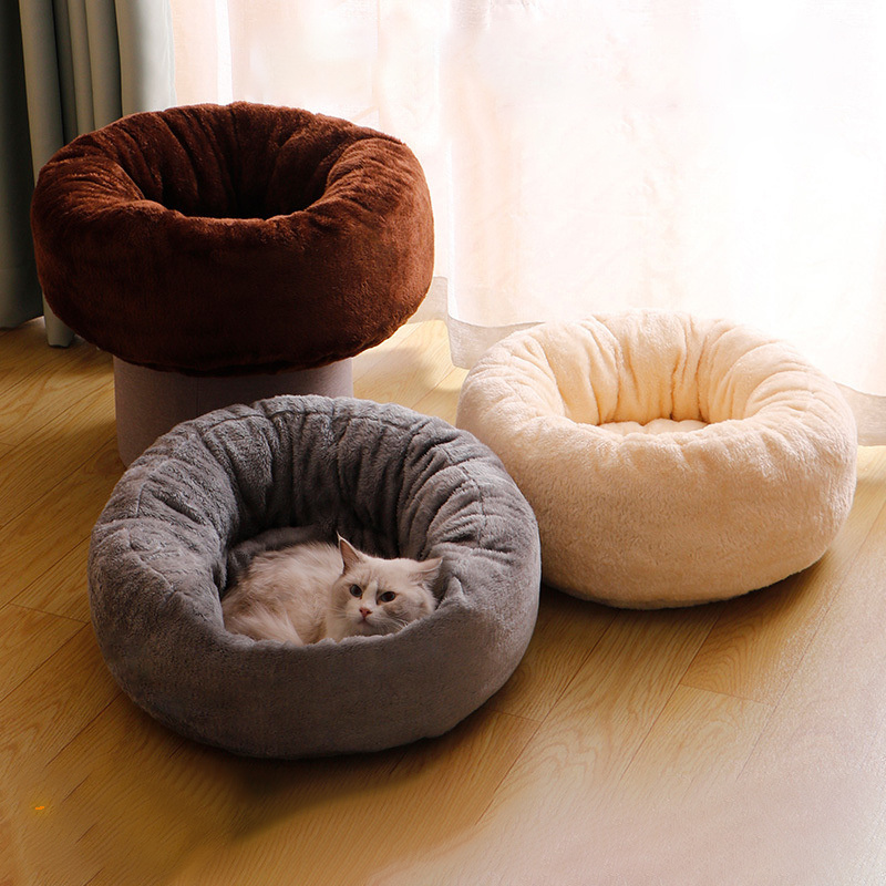 Hundeseng donut i lang plysj, myk og varm - Bilde 5