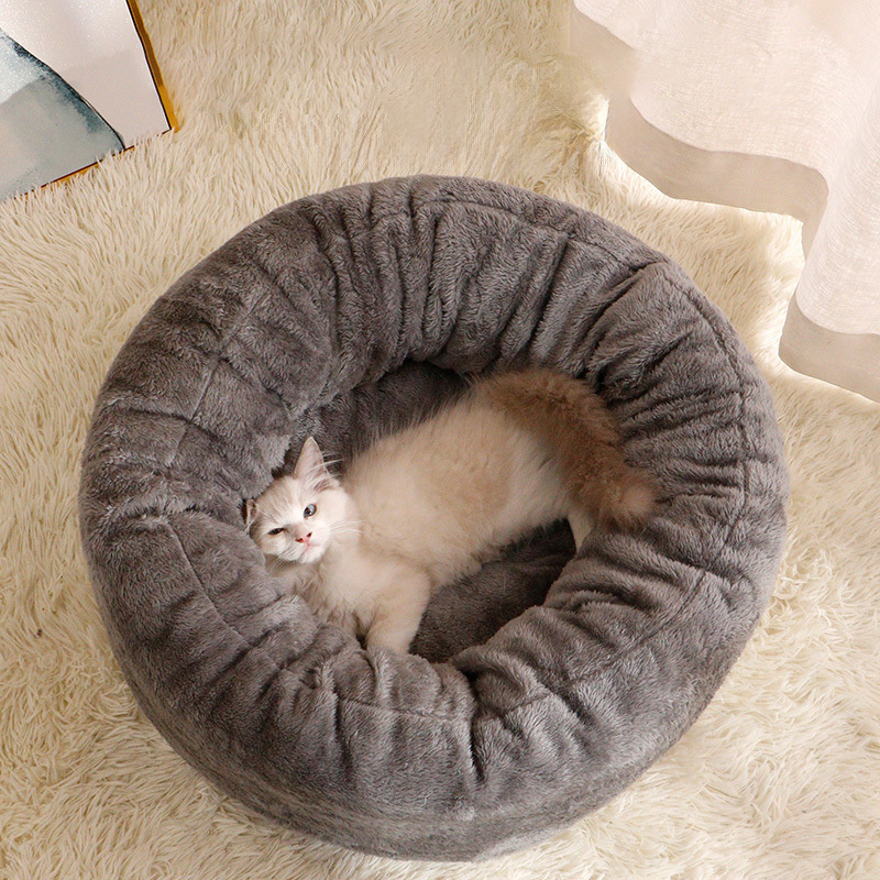 Hundeseng donut i lang plysj, myk og varm - Bilde 3