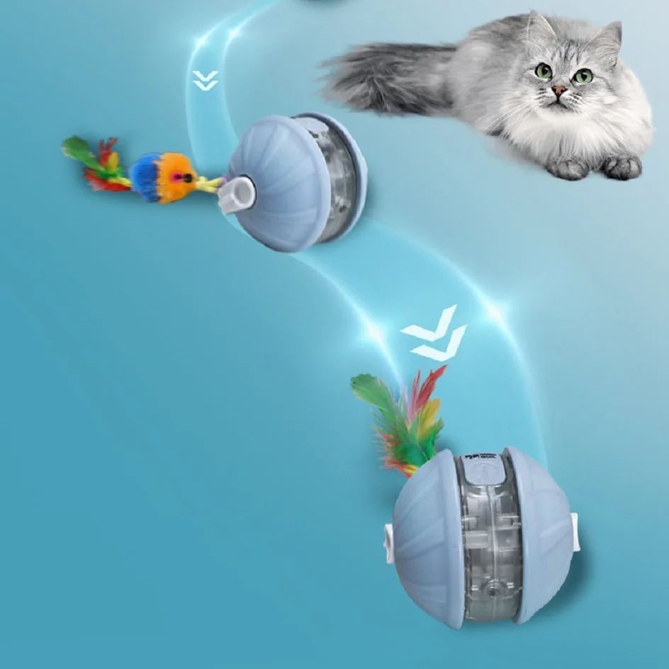 Selvrullende ball til katt med hale og laser - Bilde 3
