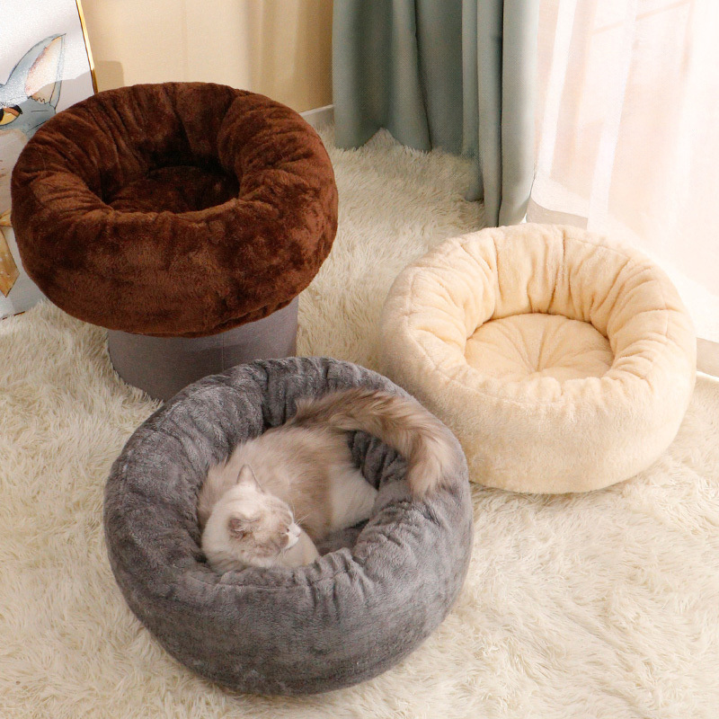 Hundeseng donut i lang plysj, myk og varm - Bilde 4