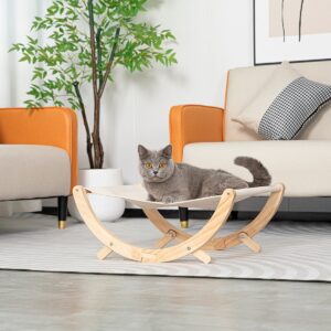 Frittstående hengekøye til katt med metallstativ og mykt tekstil
