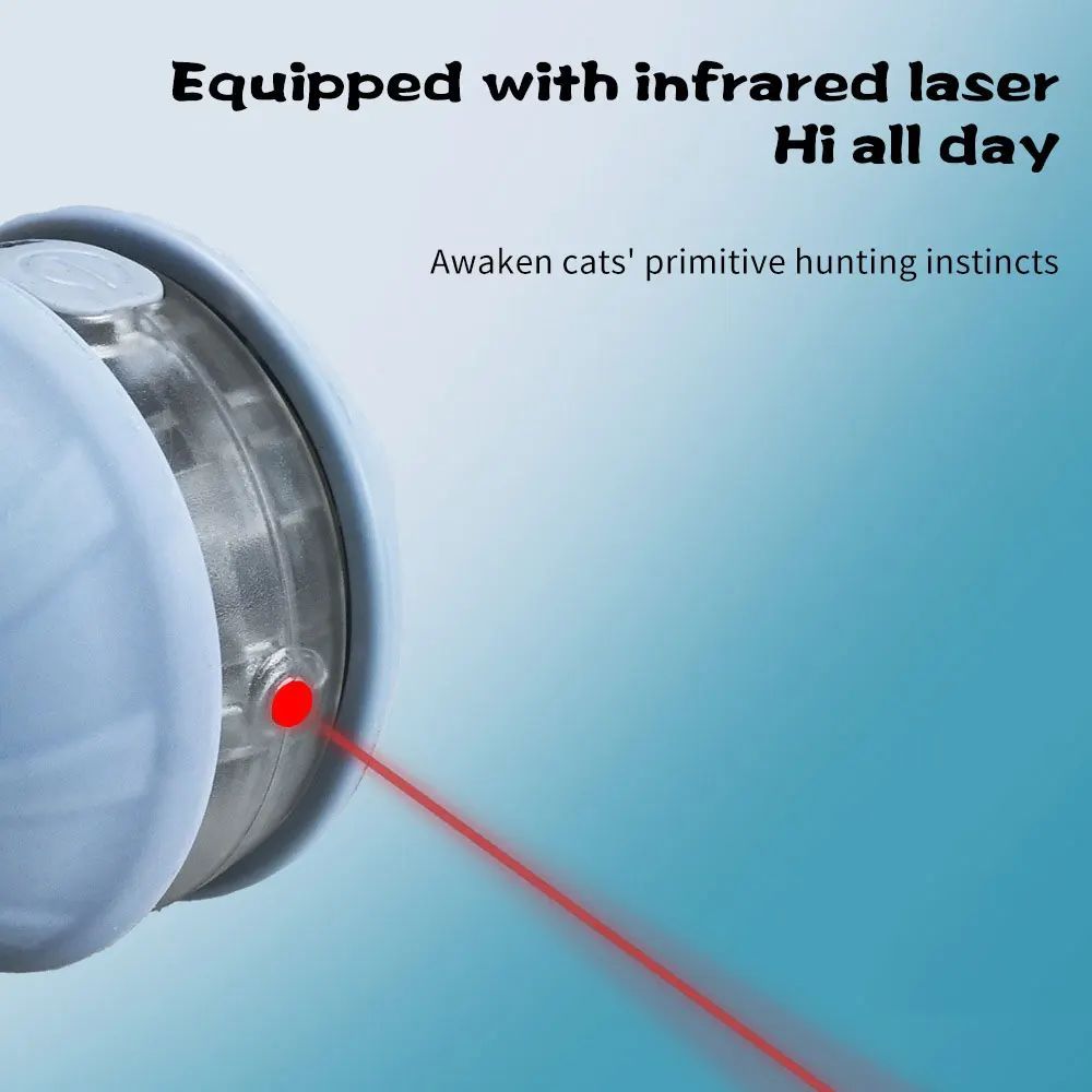 Selvrullende ball til katt med hale og laser - Bilde 4