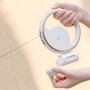 Hundebånd med LED lys og posebeholder