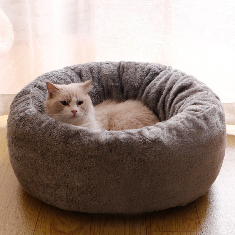 Hundeseng donut i lang plysj, myk og varm - Bilde 2
